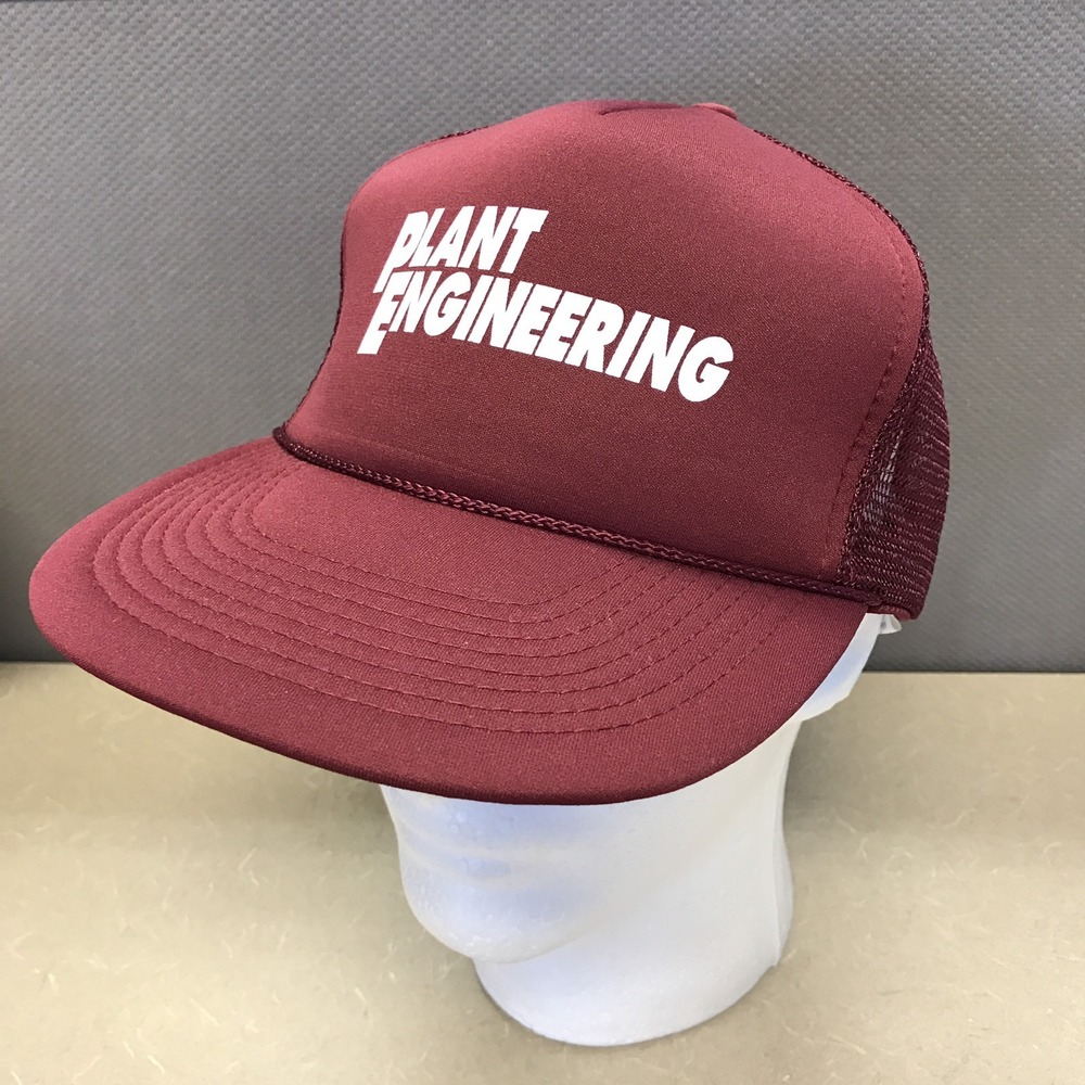 Plant Engineering Vintage Trucker Hat SnapBack Maroon